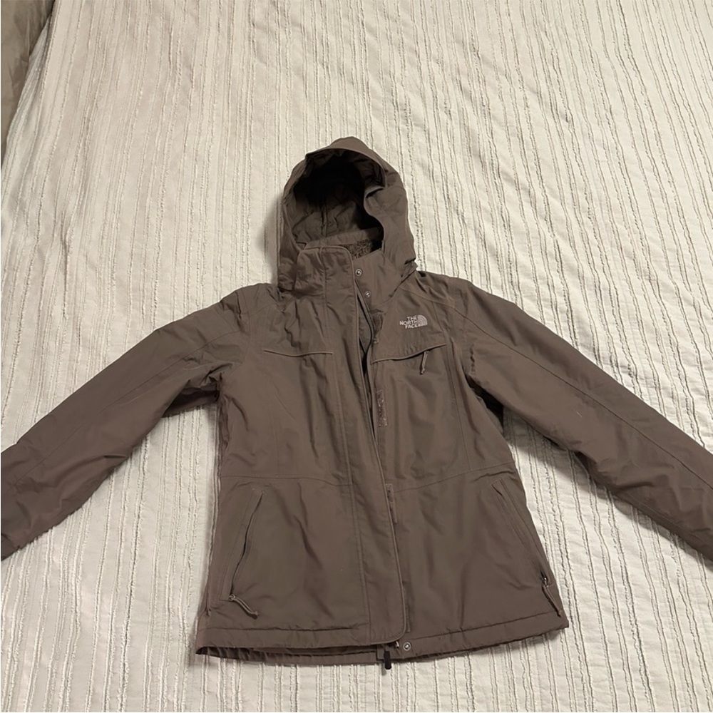 The North Face Women's Brown Hooded Winter Shell Jacket
